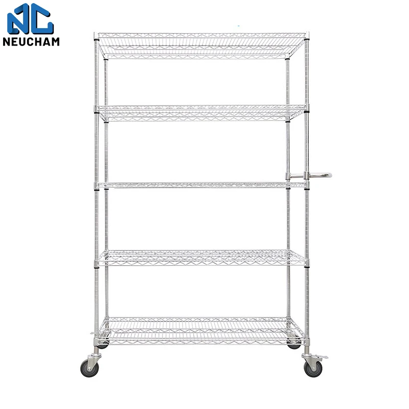 E-commerce warehouse transport truck 5 layers chrome plated picking cart sorting cart for logistic using