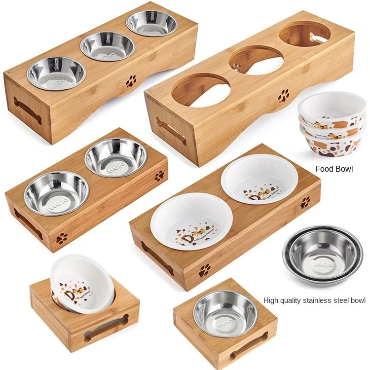 
Unique Design Hot Sale Double Pet Bowl Pet Feeding Food 15 degree tilt angle soothing eating 