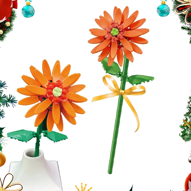 Новый продукт креативные блоки цветок праздничный подарок Розовая Лилия мясные игрушки