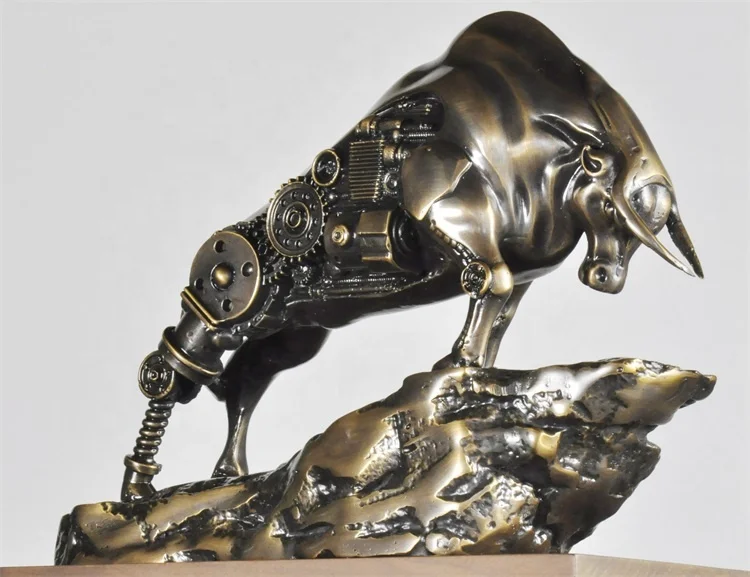 Professional sculpture designer Wall Street mascot bull designs industrial cattle sculpture
