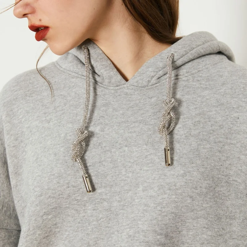 Crystal Rhinestone Rope Trim Hoodies Sports Pants Drawstring Strap Cord with Metal End for Dress Belt Garment Accessories