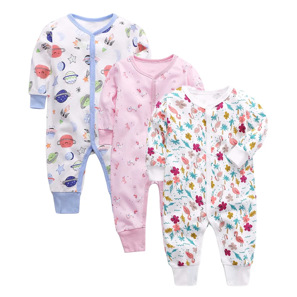 China Supply 3 Pieces Packing High Quality Low Price 100% Cotton Baby Jumpsuit Newborn