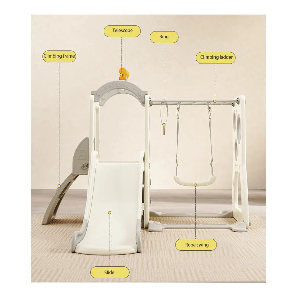 Secure Indoor Baby Slide And Swing Escorregador Infantil Plastic Swing For Children