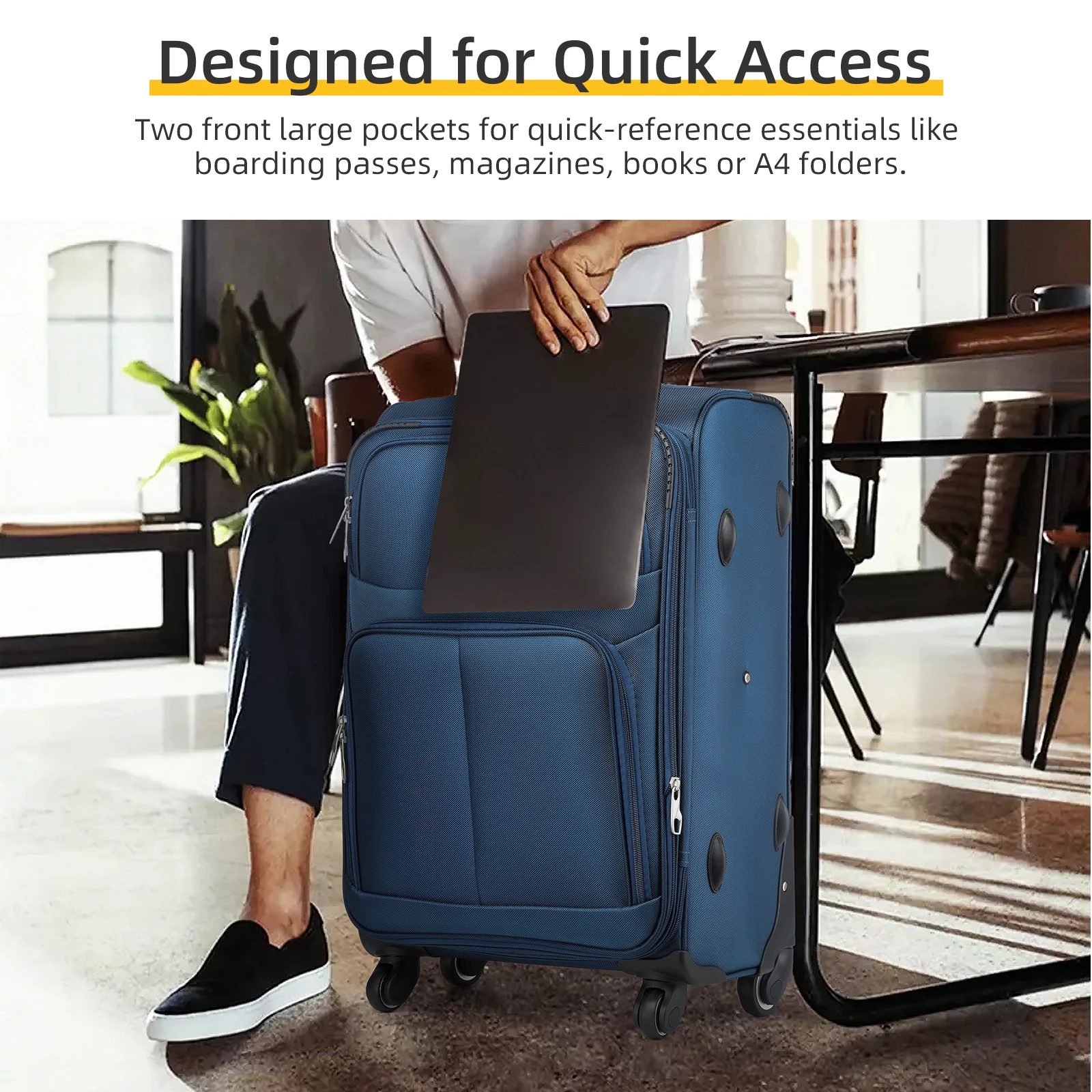 Wholesale Spinner Travel  Fabric Travel Trolley Case Bag  Lightweight Carry On Suitcase Luggage TSA Lock Trolley Ride On Luggage