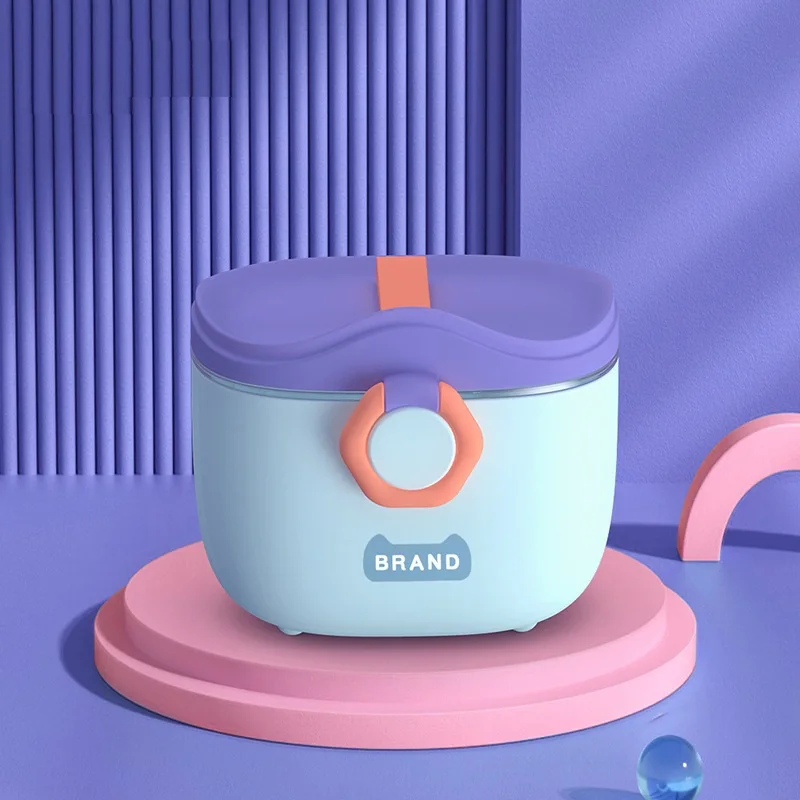 Bachoo Customize Baby Formula Dispenser Travel Double Layer Portable Strap Convenient to Clean Milk Powder Box for Kid