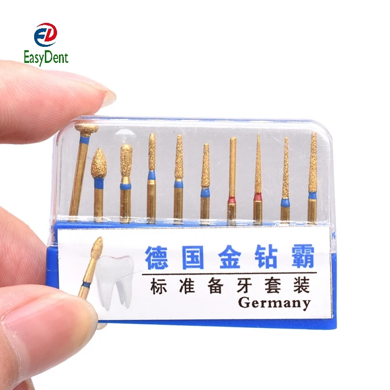 Supplies Dental Burs Titanium Plating Preparing Teeth Drills for Inlay/Onlay Preparation Suit Kit Dentistry Lab Equipment