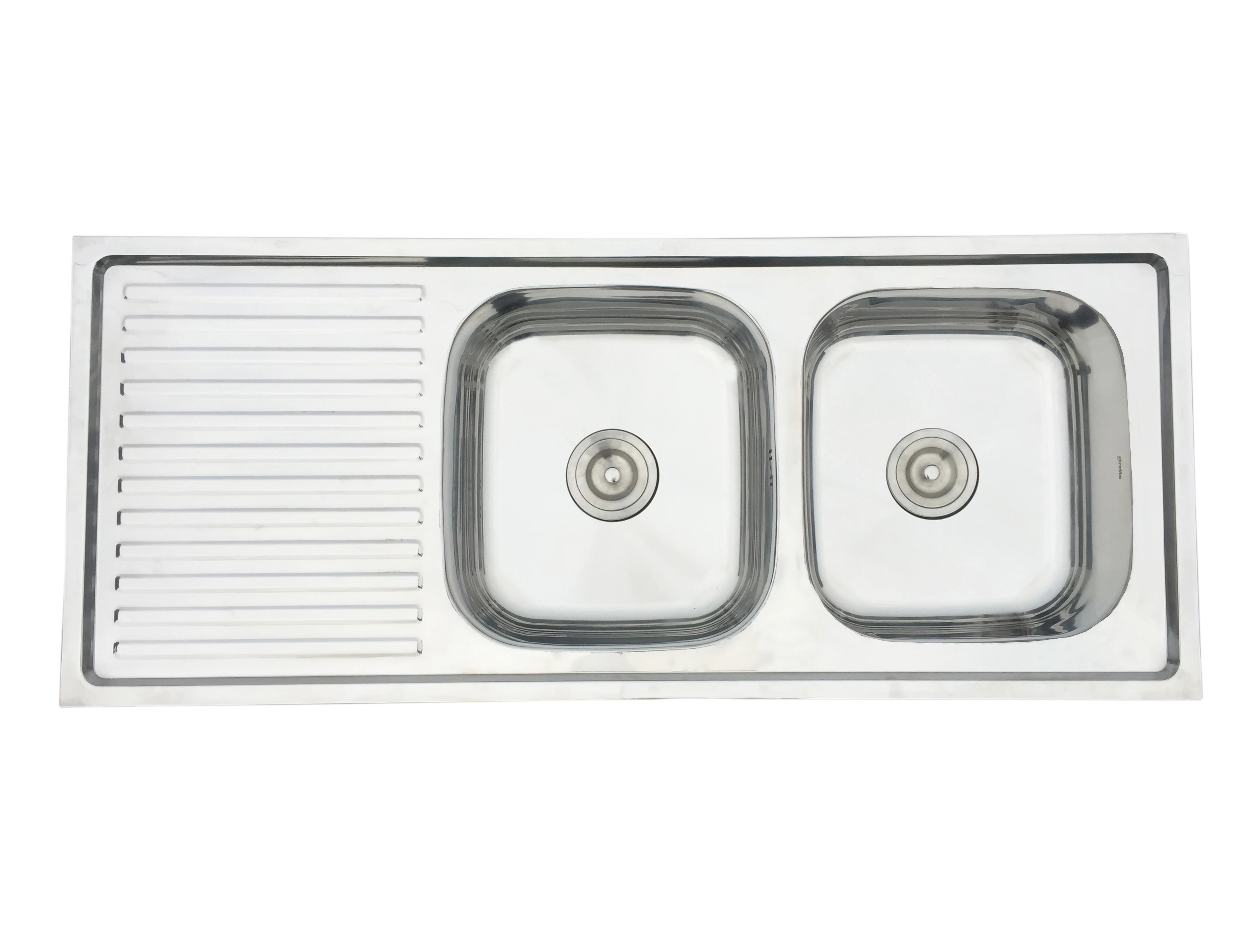 Double Bowl Kitchen Sink with Drainboard - 12050
