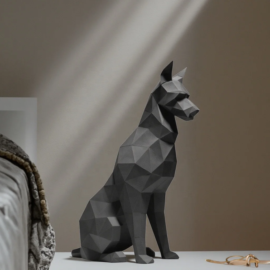 Sitting Doberman,3D Origami Paper DIY Handmade Art,Home Decor,Educational Interests,Holiday Parties,DIY Origami Paper Crafts