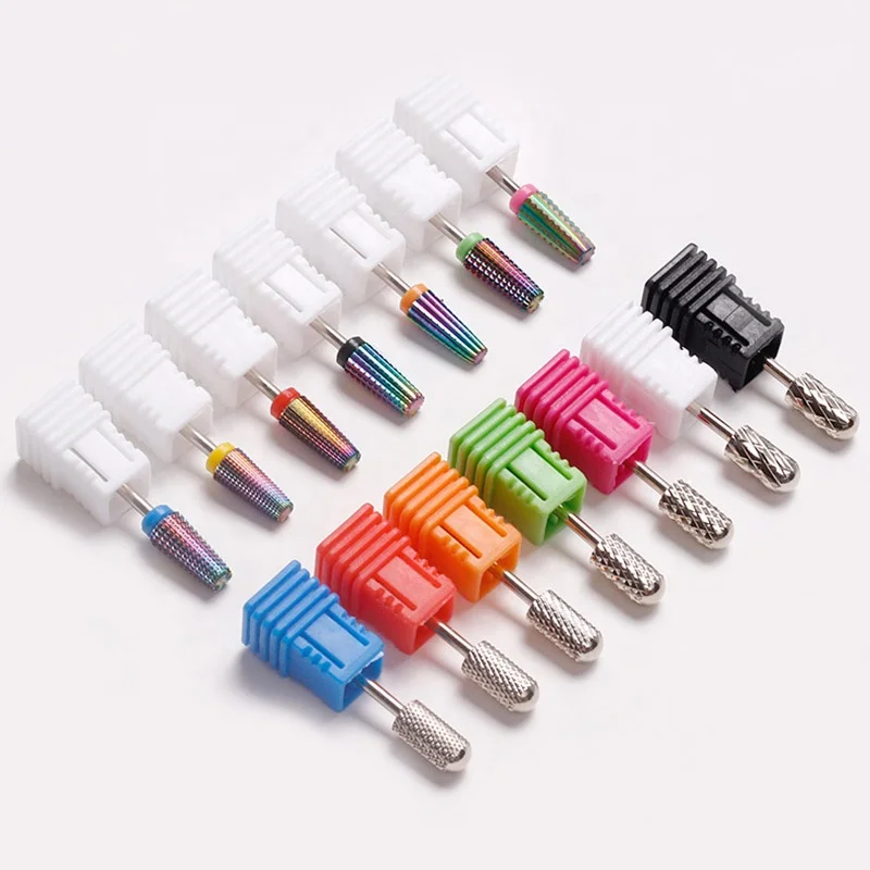 Hot sale nail drill bits grinding head tungsten carbide diamond tapered drills cuticle nail drill bits