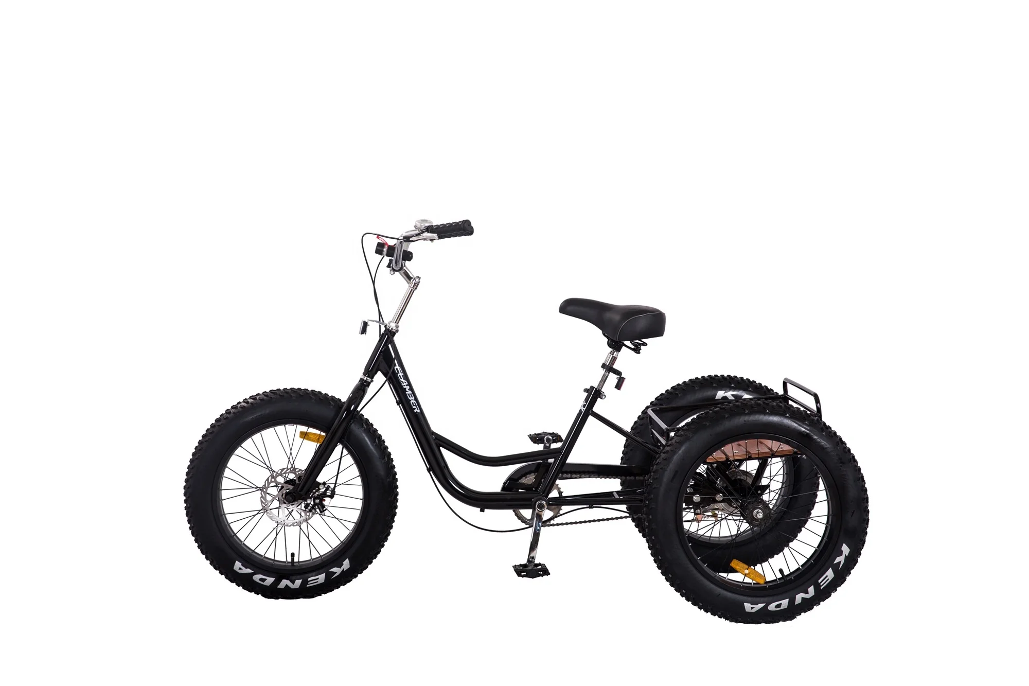Клабер бренд 7022 толстые шины trike с задней корзиной односкоростной для взрослых