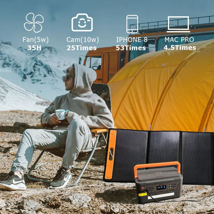 110v 220v Solar Power Storage Energy System Ups Power Station 500w AC DC Output Solar Charge Multi Function Power Device