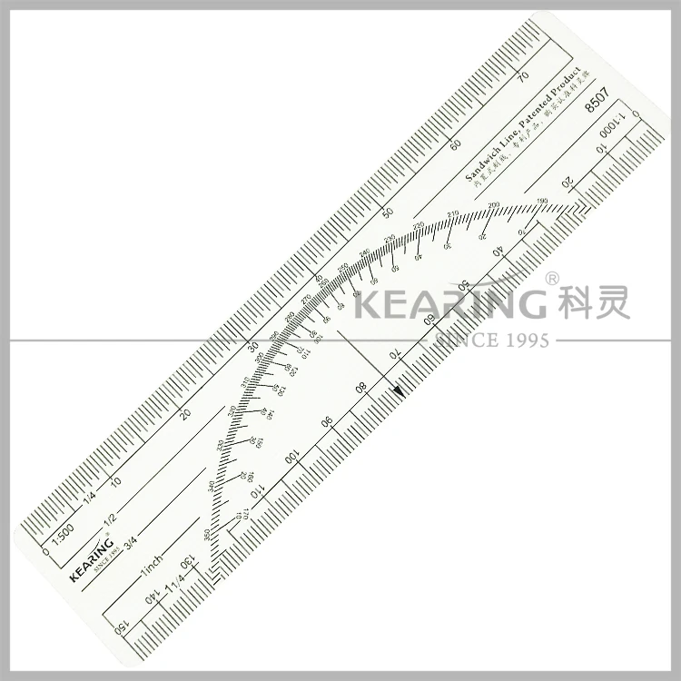 1:500/1:000 Mini Scale Ruler in 0.5mm Environmental friendly Plastic Middle printing without painting off #8507
