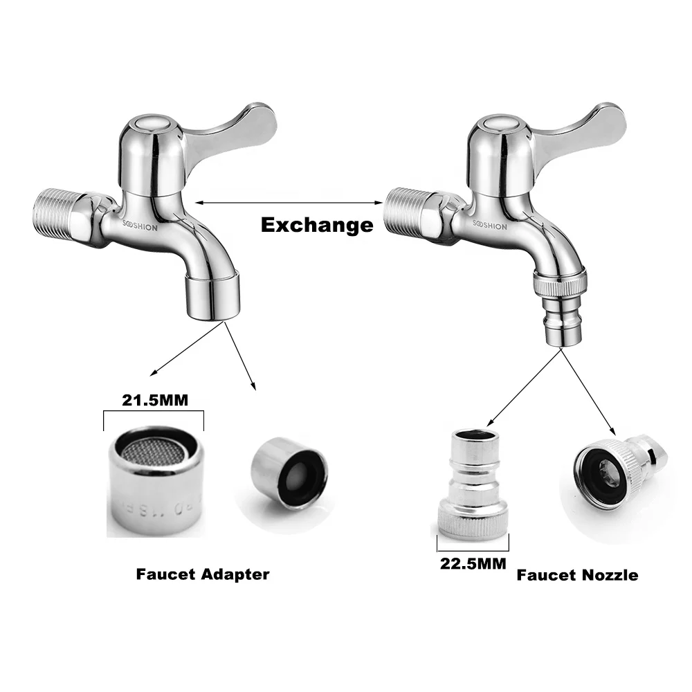 Chromed Single Hole Wall Mounted Washing Machine Water Tap Modern Brass Quick Open Outdoor Garden Bathroom Accessories Bibcock