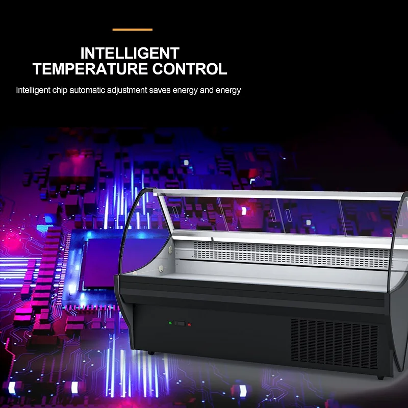 meat chiller supermarket refrigeration display fridge refrigerator fresh meat display chiller and freezer showcase