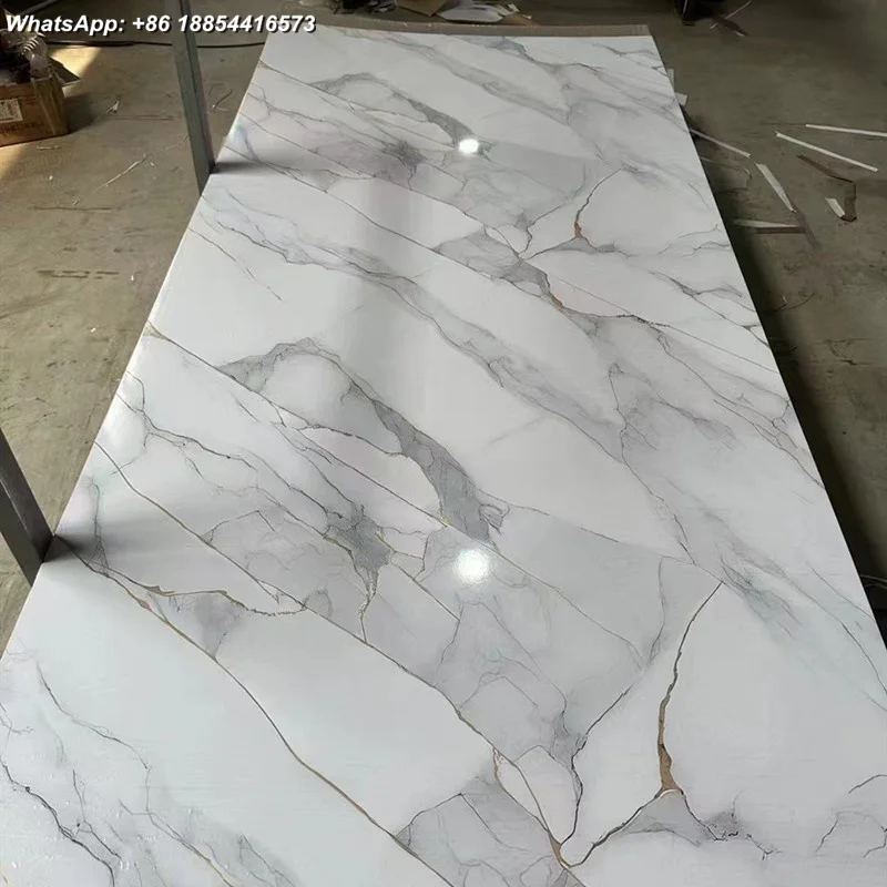 PVC Marble Sheet tv wall decoration board Bamboo charcoal WPC PVC foam wall Panel