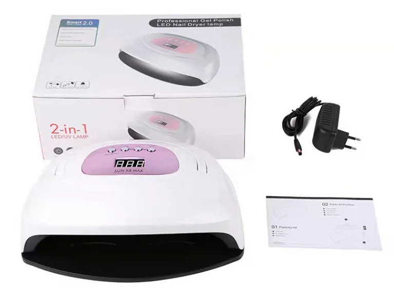 Two Hands Nail Lamp 220W Sun X8 Max  Portable UV LED  Max Nail Lamp For Drying Nail Polish Home Use