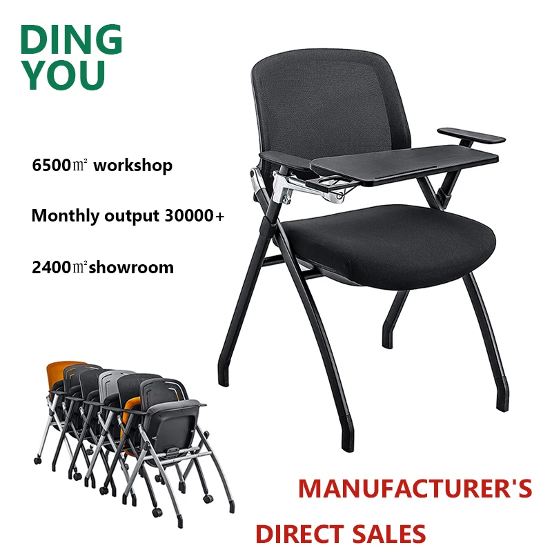 Customizable furnitures for school folding student chair training chair with table writing board