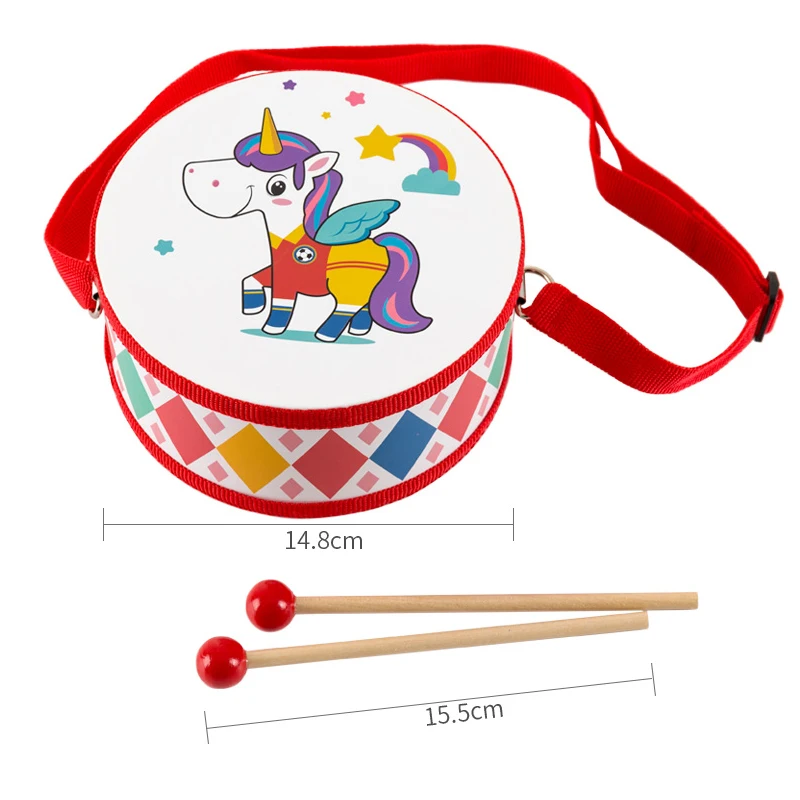 Новое поступление, набор музыкальных инструментов, детские развивающие деревянные барабанные игрушки в виде единорога