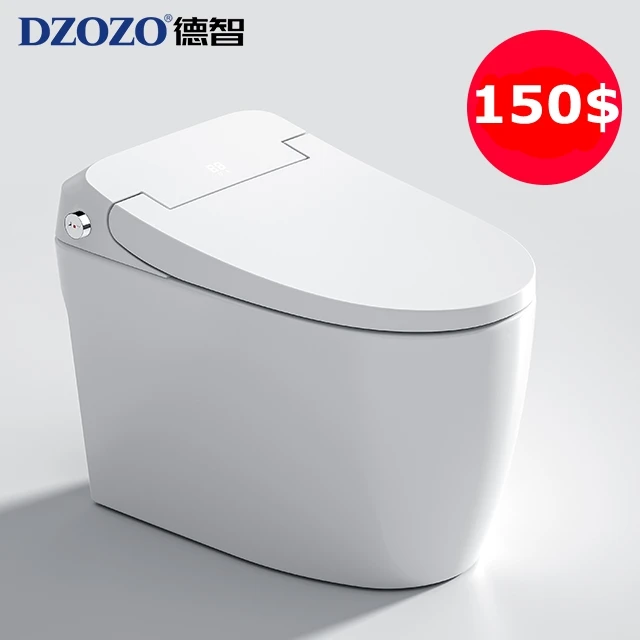 Manufacturer built-in tank hotel cheap one piece intelligent foot touch flushing bathroom smart toilets