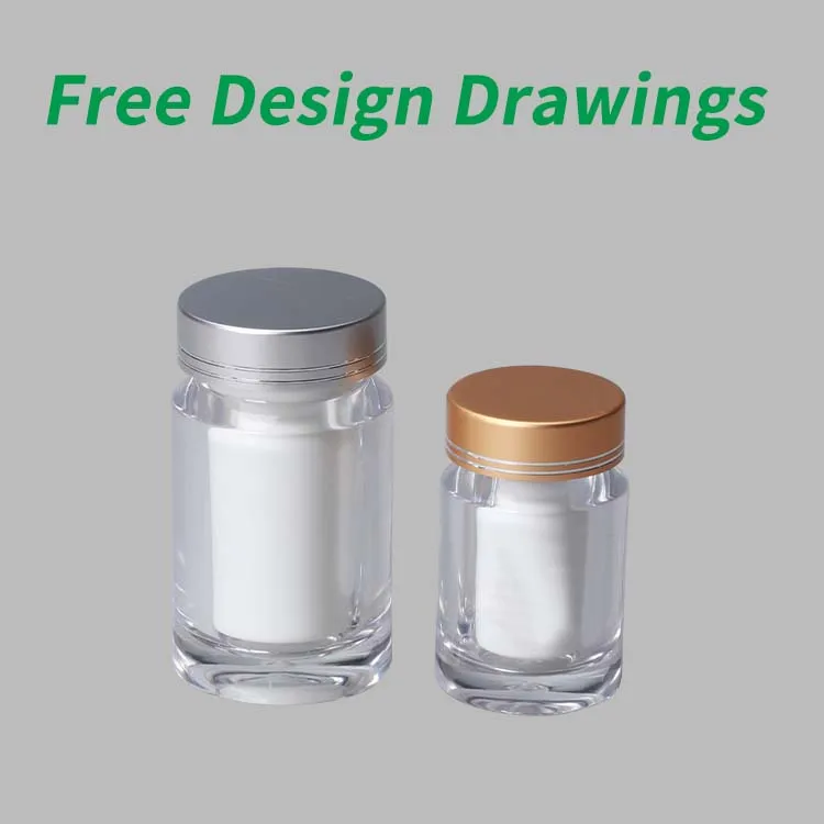Wholesale acrylic supplement pill vitamin bottle label capsule bottle with child proof lid