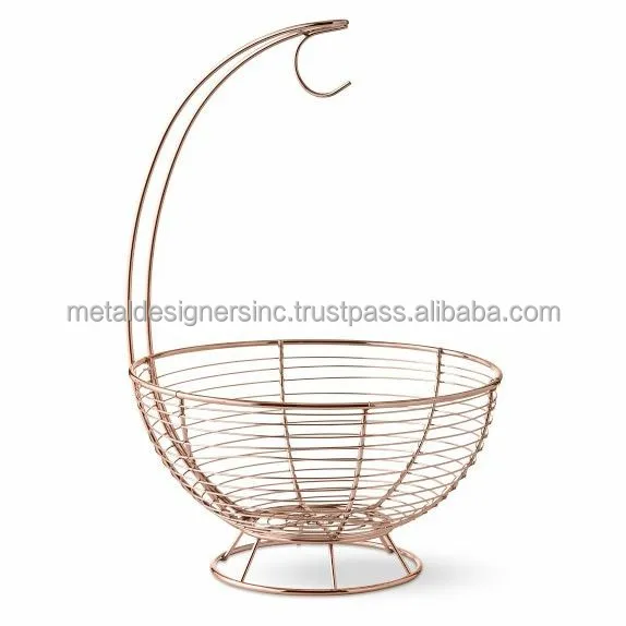 Metal Fruit Basket Top Selling Decorative Wholesale Rate Iron Wire Basket Luxury Kitchen Accessories Classic Style