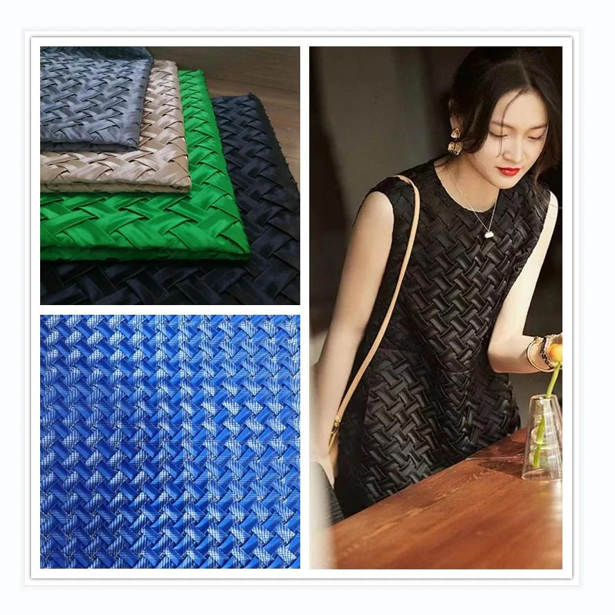 High quality popular Crepe fold pleated cross satin chiffon summer women dress fabric