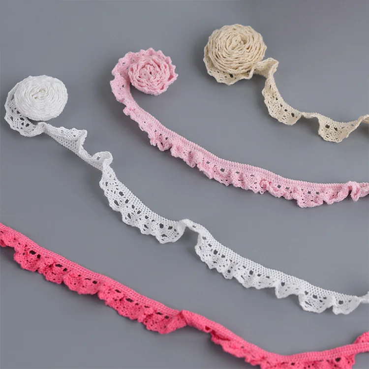 Factory Knitted Nylon Elastic Lace Belt Band Clothing Underwear Bra Spandex Narrow 1.5cm Pink Elastic Lace Trim