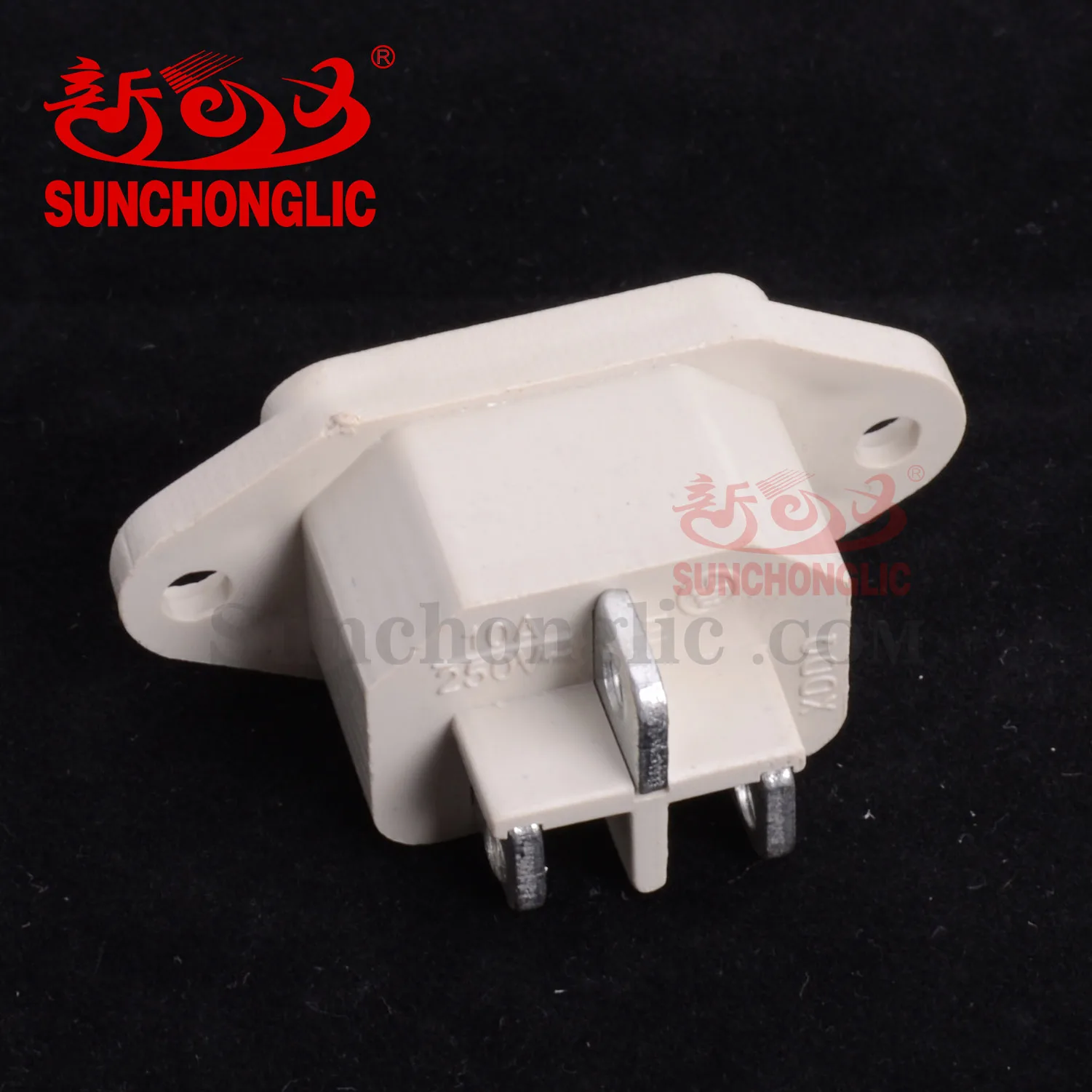 Sunchonglic power socket 3 pin socket hole copper pin electrical plugs sockets outlet for rice cooker electric