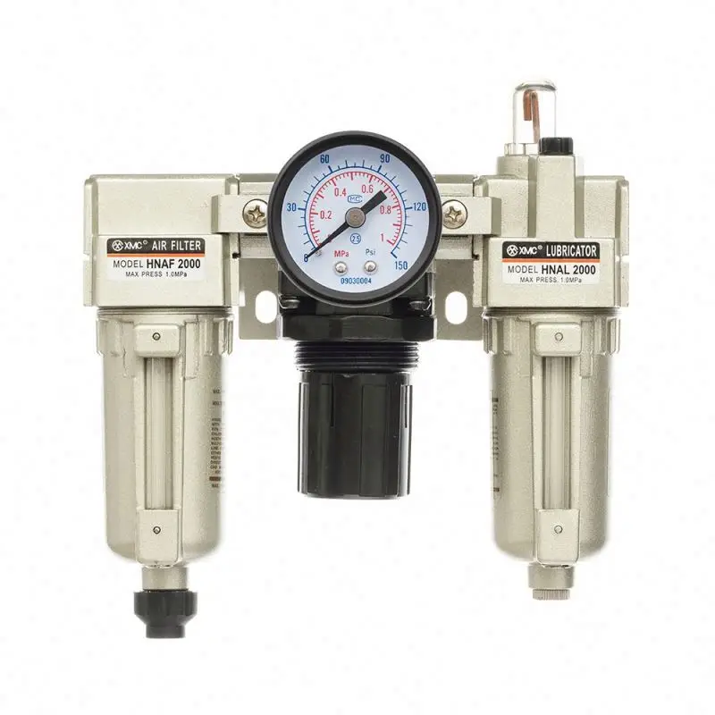 HNAC2000-02 G1/4' air source treatment FRL unit compressed air filter regulator lubrication air cylinder pneumatic