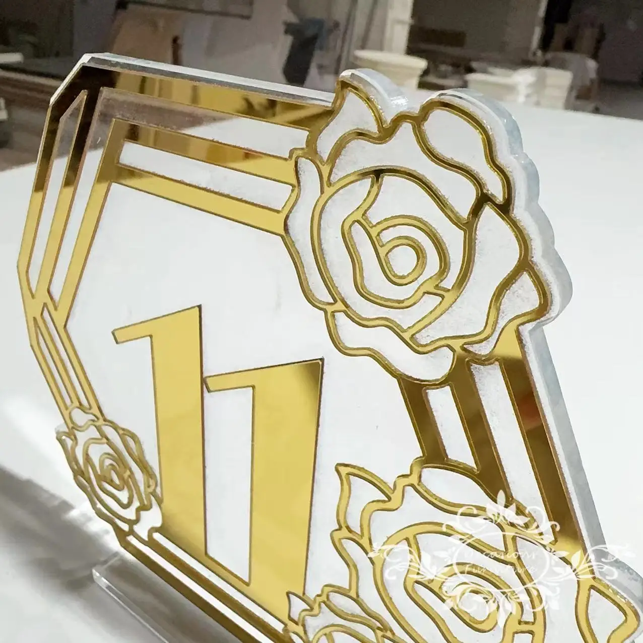 Acrylic Gold Table Number VIP Wedding Guest Dining Table Top Decorations