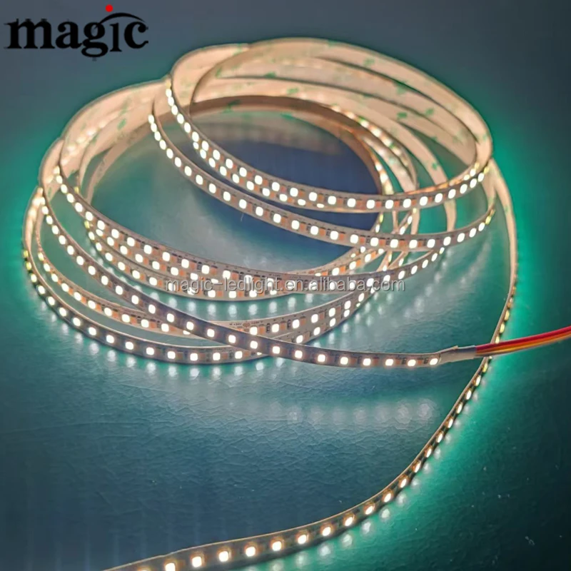 20 Вт 240 светодиод на метр SMD 2835 24 В 2 в 1 Двуцветный 2700 К 3000 6500 регулируемая двойная белая светодиодная лента CCT