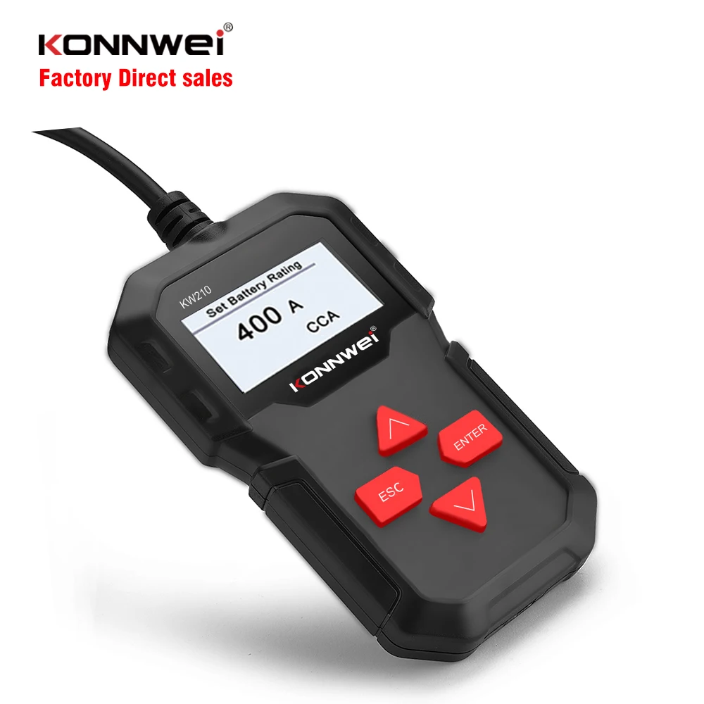  Тестер автомобильных аккумуляторов Konnwei KW210 12 В 100-2000CCA гибридный анализатор с