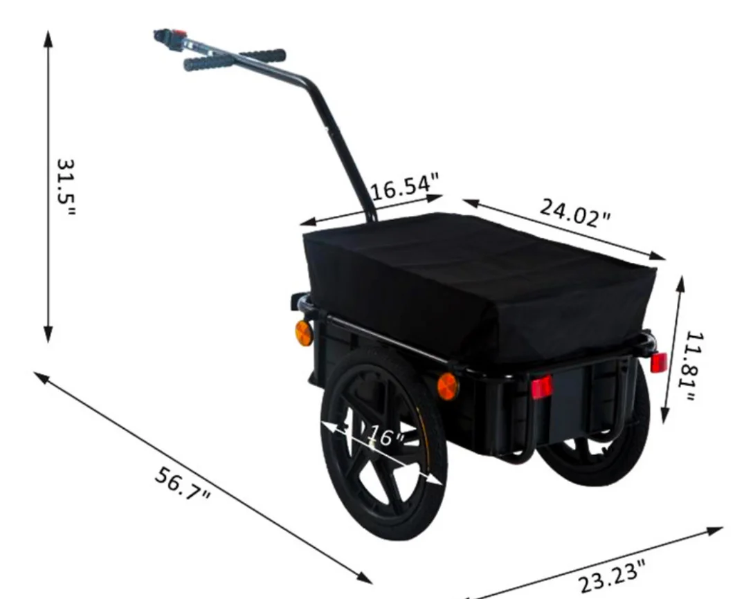 hot sale bike trailer cargo storage camping wagon cart collapsible foldable trolley bicycle cargo trailer