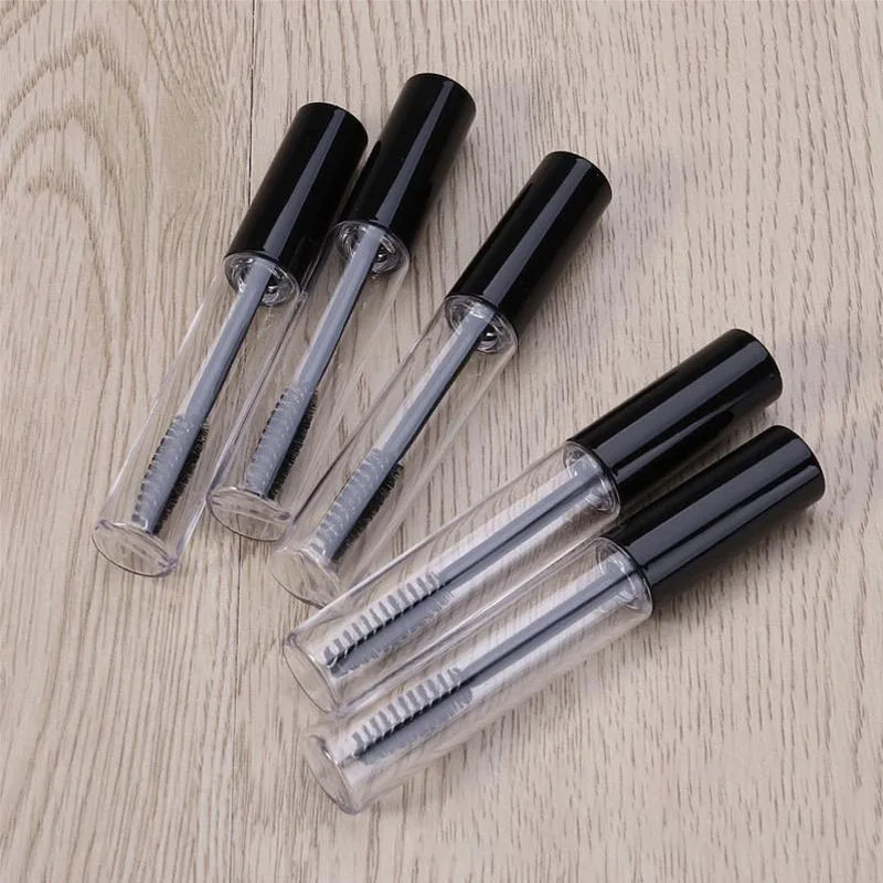 Empty 10ml Cosmetic Mascara Container with Lid Plastic Mascara Eyelash Tube Lipstick Tube with Brush