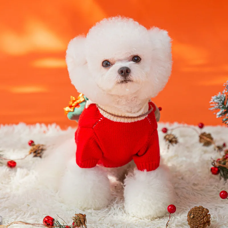 Winter Christmas dog sweater, cat knitted sweater, knitted pet clothes wholesale