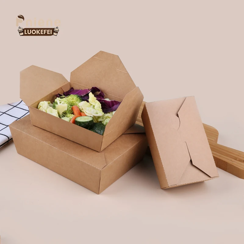 Hot sale recyclable  bento lunch box eco friendly takeaway kraft food container