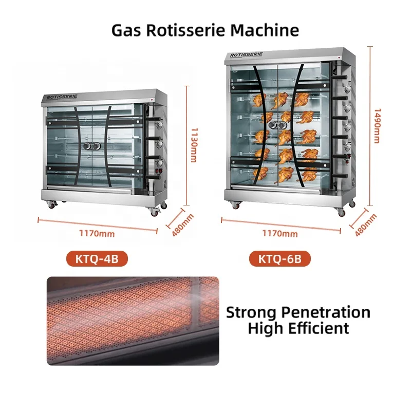 Automatic Commercial Electric Rotisserie Equipment Oven Grill Chicken Roasting Machine