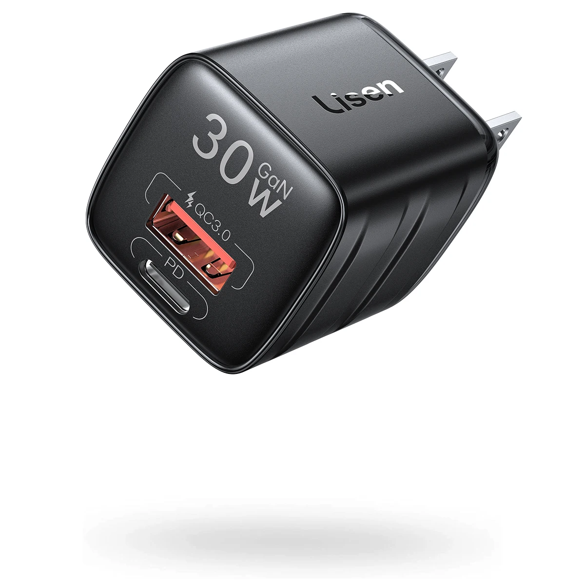 2023 30W+30W USB C Wall Charger LISEN 2-Port USB C Charger Block with GaN II Tech PD 3.0/QC 3.0 Pint-Sized Type C Charger