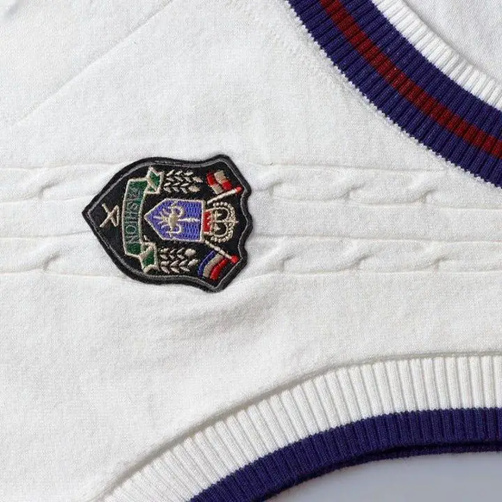 Custom Primary School Sweater Jumper High School Long Sleeve v-neck Knitted Sweater School Uniforms College Knit Vest