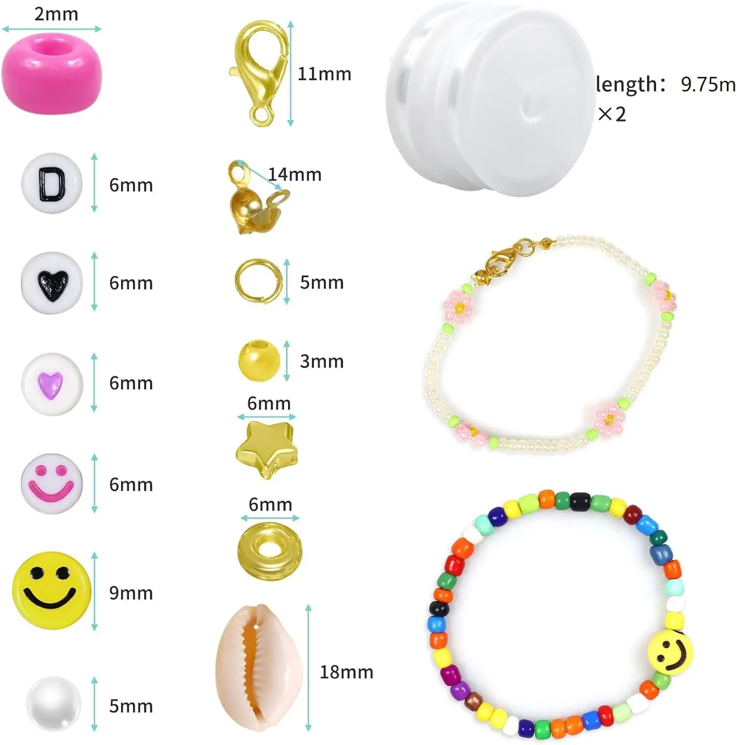 48690pcs 114 Colors 2mm Glass Seed Beads for Bracelet Making Kit Seed Beads for Jewelry Making Friendship Gifts