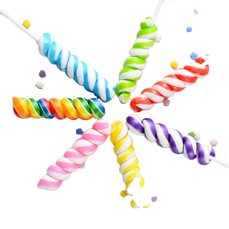 Hot Wholesale  Swirl Round Shape Hard Candy  Fruit Flavor Lollipop For kids