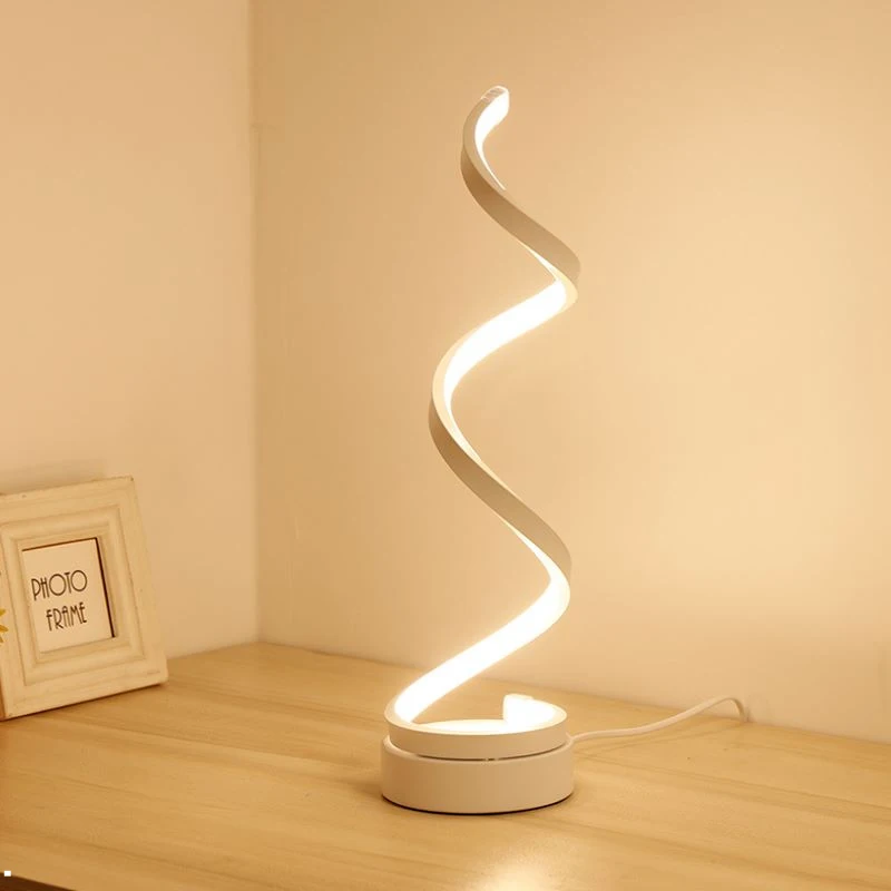 Wholesale Modern Simple Switch Type Spiral Bedside Light Led Reading Lighting Lamp Decorative Table Lamp