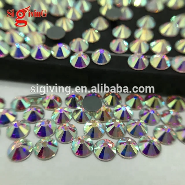 Top Sale SS10 Sparkle Diamond AB Flat Back Rhinestone Crystals Hot Fix Cloth Rhinestone