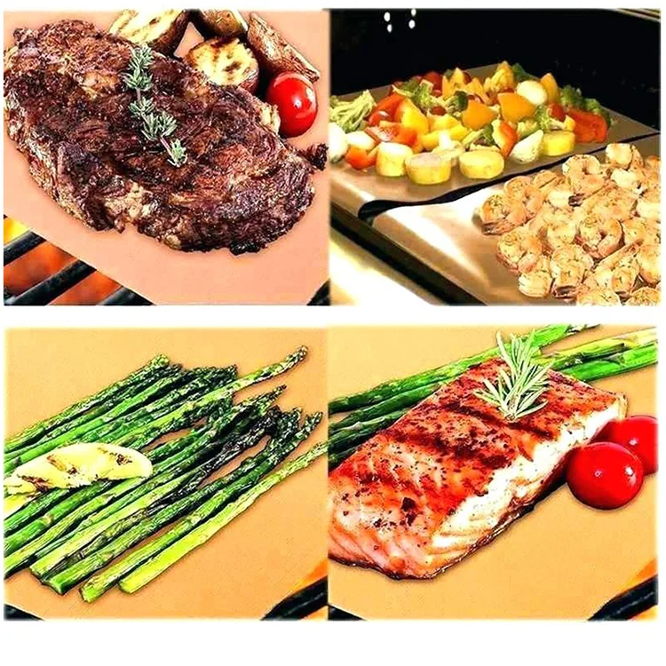 portable fire retardant bbq grill mat grill mesh sheet non-stick cooking PTFE Mesh Mats for Outdoor Barbecue