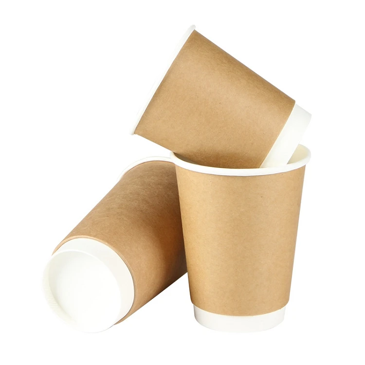 Thickened hollow coffee cup double-layer insulated coffee cup kraft paper coffee cup