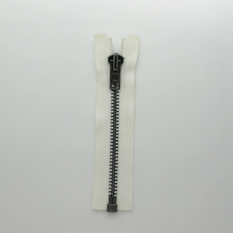 YKK ZIPPER Custom logo Clothing Black Metal Ykk Zipper Are Plated With Silver