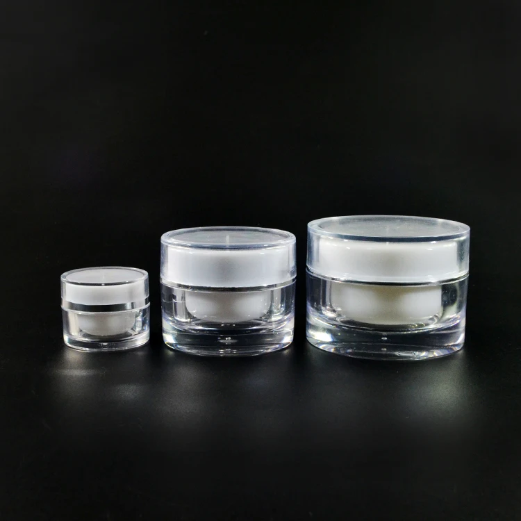 luxury 8 oz plastic cosmetic mason jars double wall acrylic type plastic Skin Care Cream lotion containers