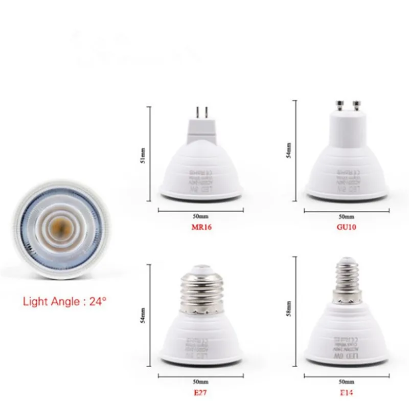 GU10 mr16 6W LED Light Bulb 110v 220v  Dimmable Energy Saving spotlight
