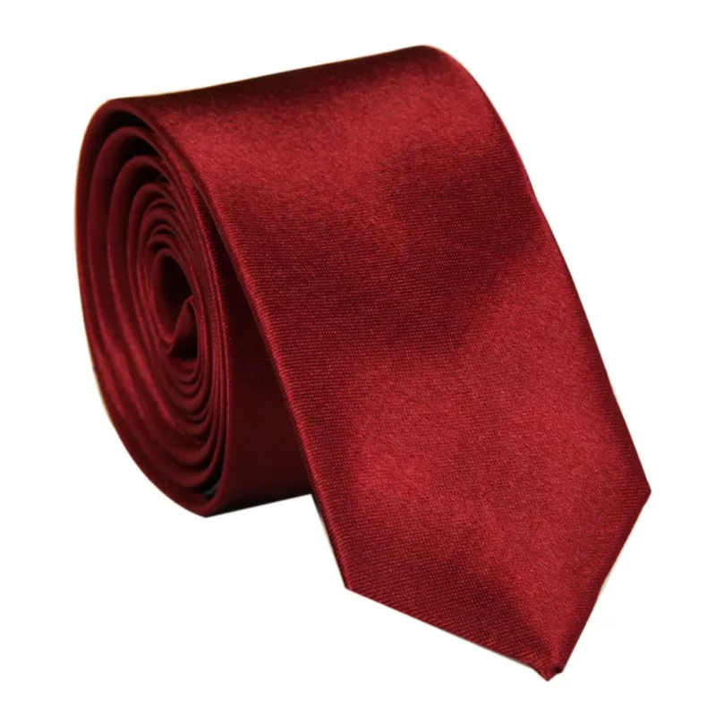 Plain Polyester Solid Necktie Satin Mens 7cm Tie Pure Colorful Single Color Black Wine Red Pink Orange Grey  Micro Fiber Necktie