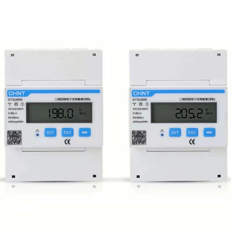 Горячая Распродажа CHINT CHNT DTSU666 RS485 220 В/380 В 1 5-6A ватт-час умный цифровой дисплей трехфазный миниатюрный электронный